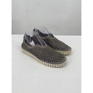Ilse Jacobsen Shoes  US 7.5 EU 38 Gray Tulip Flats Comfort Perforated Slip On